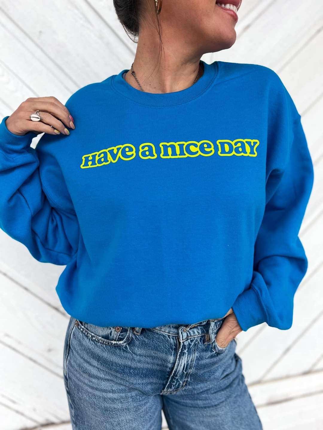 Oliver and Otis Have A Nice Day Sapphire Sweatshirt