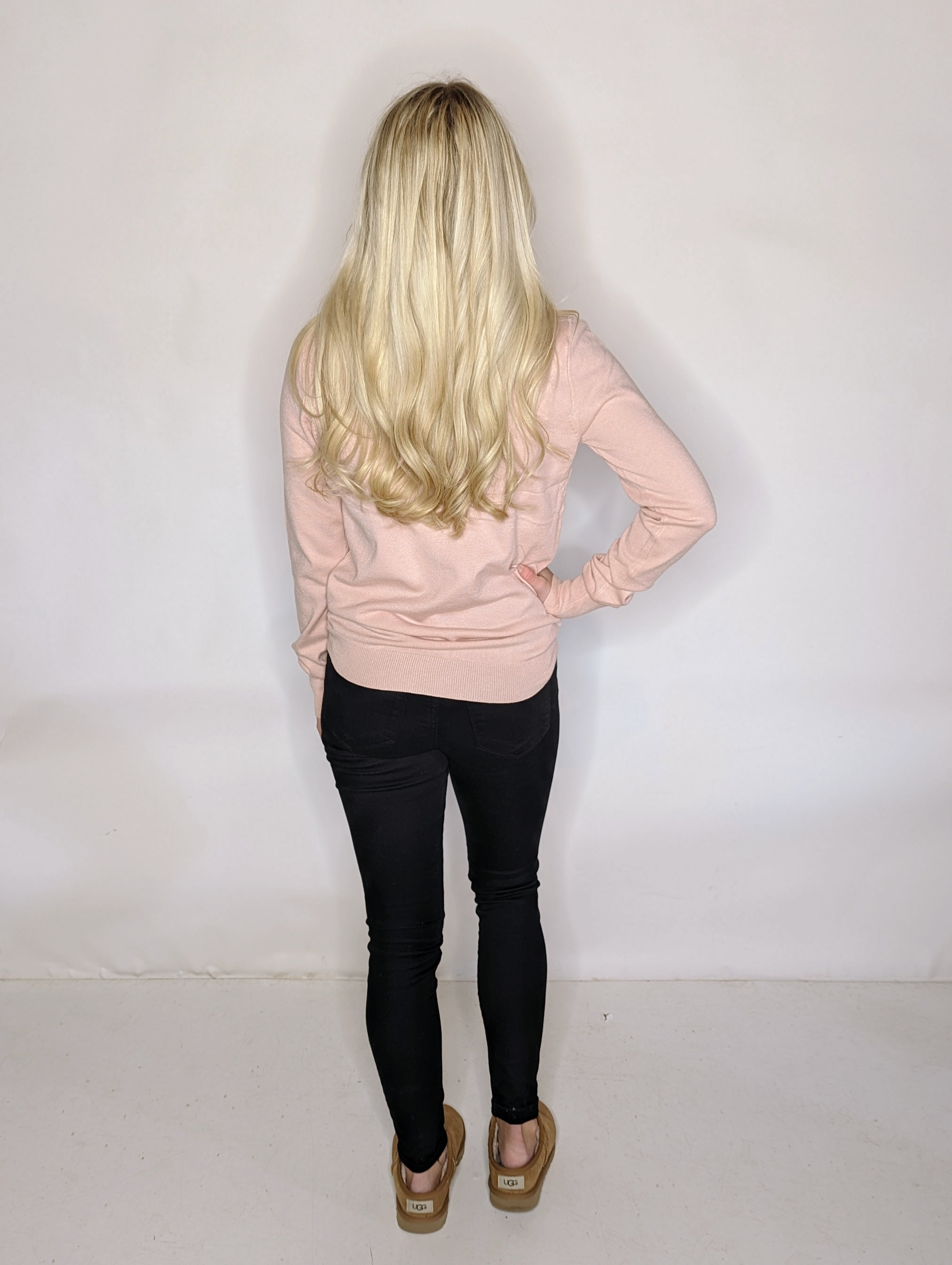 Dusty Pink Chic Postition Turtleneck Sweater Top